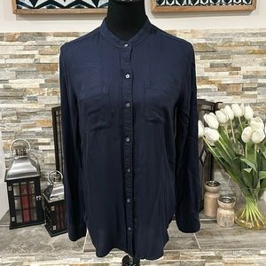 Abercrombie & Fitch Women’s Chinese Collar Long Sleeve Shirt